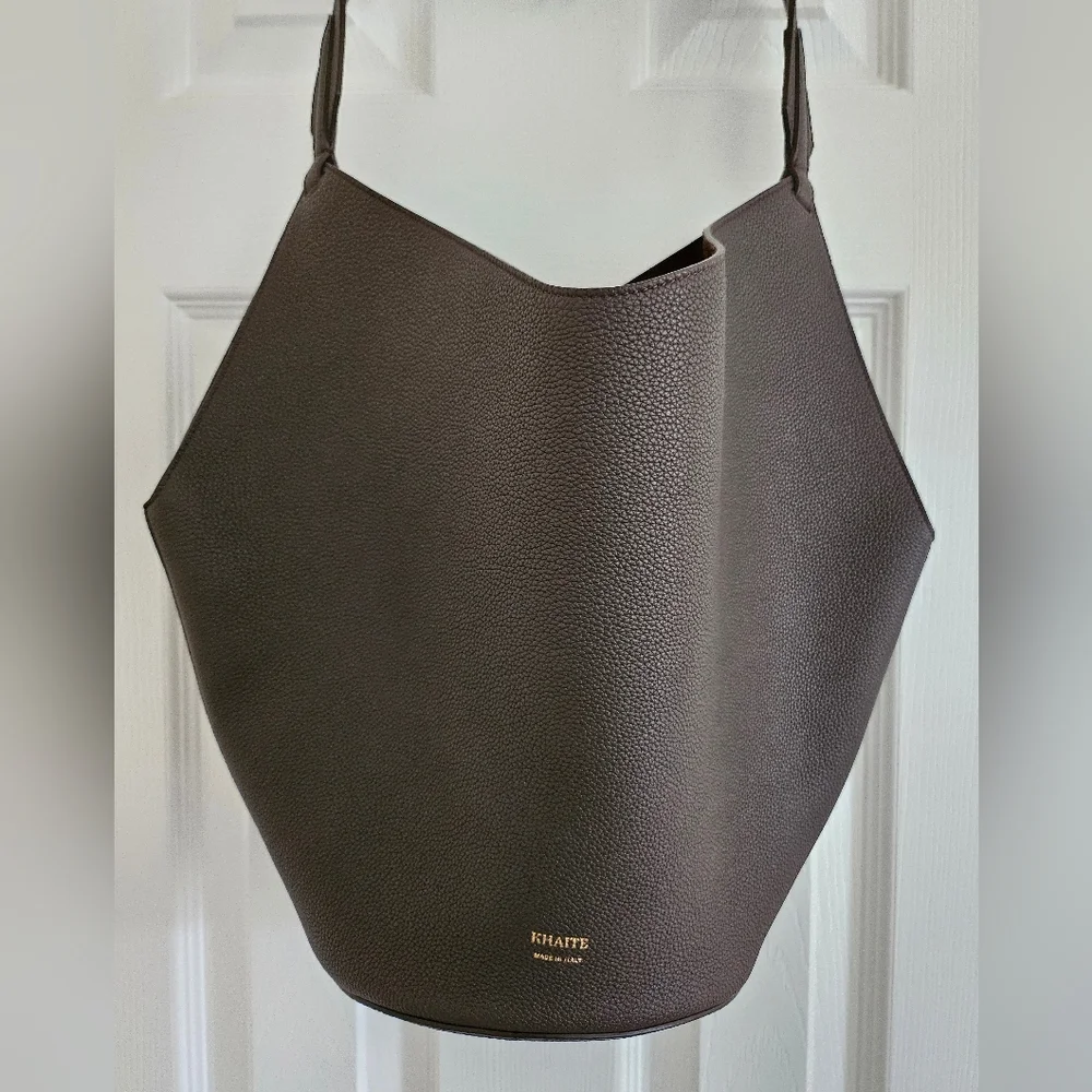 Khaite Small Lotus Bag Dark Brown Pebbled Leather Excellent Condition MSRP $2480 - Picture 8 of 16